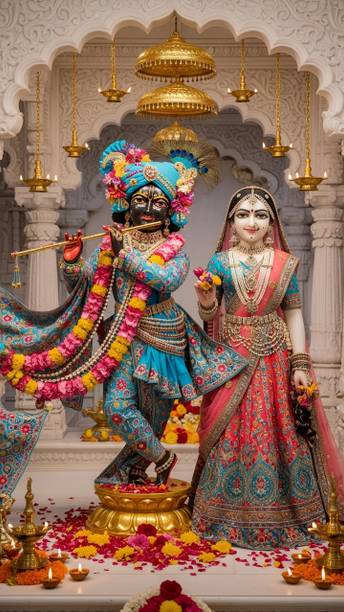 swaroopa 16.5 inch Lord Krishna Sticker Self Adhesive Sticker