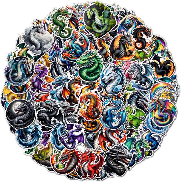 Obita 4.72 cm Cute Baby Dragon Cartoon Stickers for Kids Laptop Bottle Decor Reusable Sticker