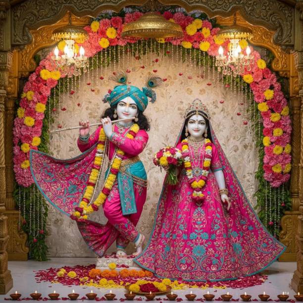 swaroopa 16.5 inch Lord Krishna Sticker Self Adhesive Sticker