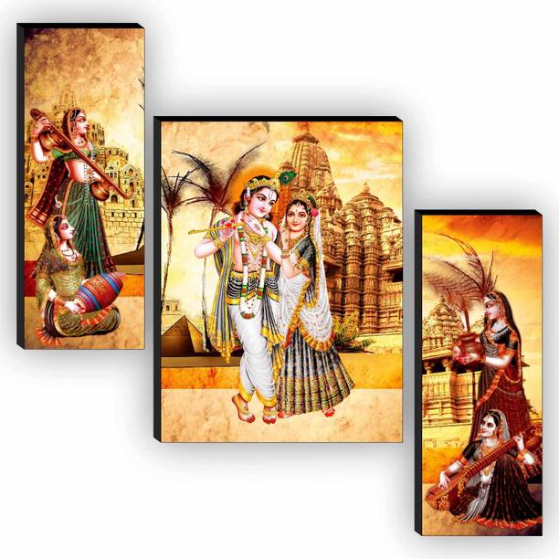 saf 3 cm Radha Krishna religious UV textured self adeshive MDF painting sticker Double-sided Sticker