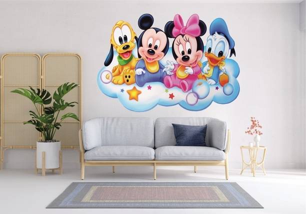 AnaBiaDecor 64 cm Doraemon Friends Cartroon Wall Sticker for Kids Room, Living Room Self Adhesive Sticker