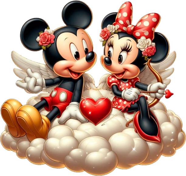 TripodBrothers 45 cm 3D Playful Mickey Mouse Wall Sticker – Self Adhesive Vinyl Décor for Kids’ Room Self Adhesive Sticker