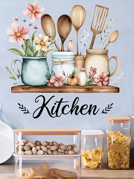 ISHANADECOR 30 inch CUTE KITCHEN WALL STICKER Self Adhesive Sticker