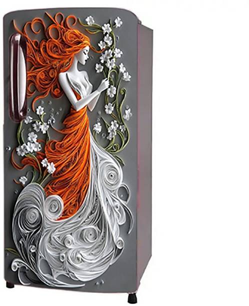 Craft Advertising 124.46 cm Fridge sticker for single Door fridge size 24x49 inch Self Adhesive Sticker
