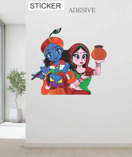 Reface Wall 38 cm RADHA KRISHNA Self Adhesive Sticker