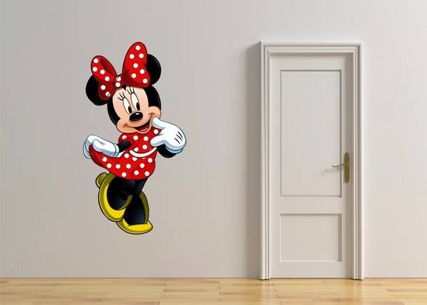parth decor 110 cm red mickey minni mouse wall sticker Self Adhesive Sticker