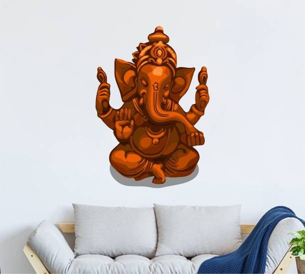Flipkart SmartBuy 50 cm Lord Ganesha Brown Pooja Room Self Adhesive Sticker