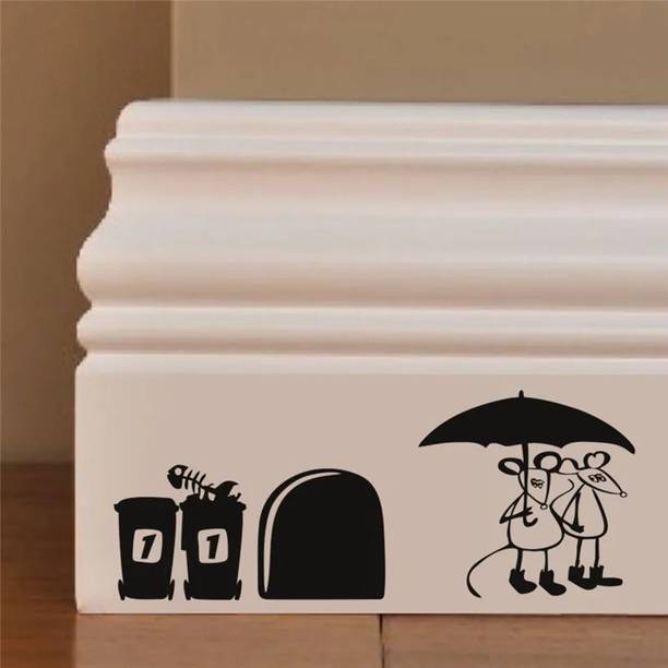 Decor And Creation 30 cm Mouse Enjoying Rain 30 X 20 cm Self Adhesive Sticker