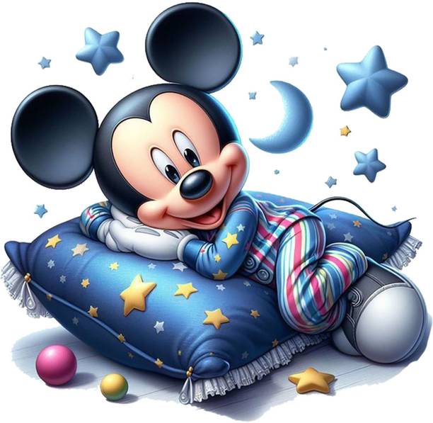 GovardhanSons 45 cm 3D Happy Mickey Mouse Design Wall Sticker – Self Adhesive Vinyl Kids Décor Self Adhesive Sticker