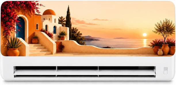 DreamKraft 91 cm AC Wall Sticker Mediterranean Sunset Split AC Front Panel Decorative Vinyl Self Adhesive Sticker