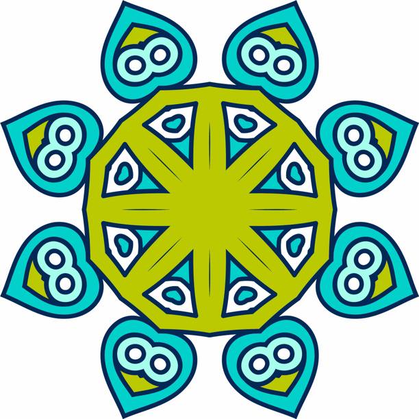 Khatu 24 inch DECORATIVE RANGOLI STICKER 24X24 INCH Self Adhesive Sticker