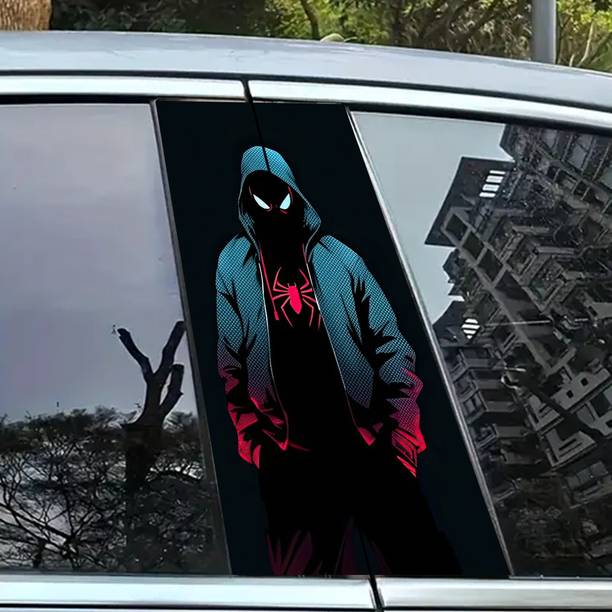 TheBlackstone 24 inch Spiderman Sticker & Decal for Car (Multicolor) Self Adhesive Sticker