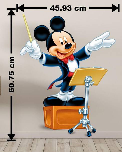 Approach Decor 60.75 cm mickey mouse as a music conductor wall stickers Self Adhesive Sticker