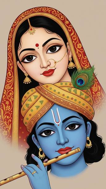 swaroopa 16.5 inch Lord Krishna Sticker Self Adhesive Sticker