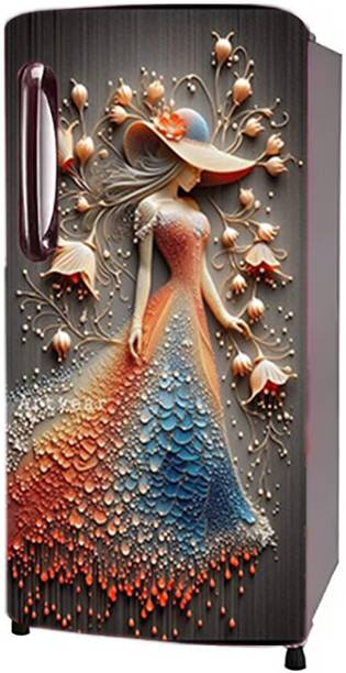 Craft Advertising 124.46 cm Fridge sticker for single Door fridge size 24x49 inch Self Adhesive Sticker