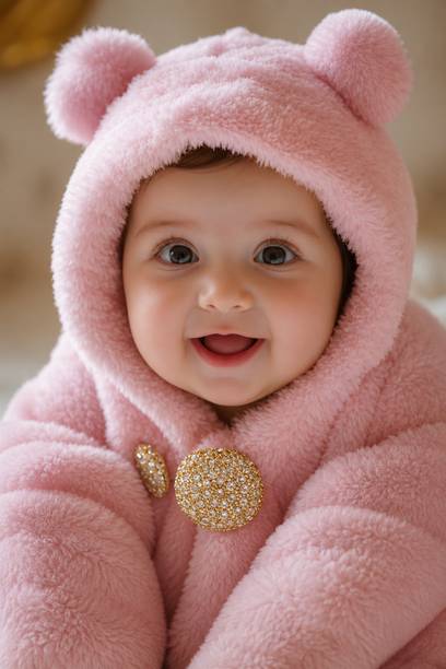 anagha 18 inch Cute Pink Teddy Baby Vinyl Sticker for Nursery Baby Room Pregnancy Decor Non-Reusable Sticker