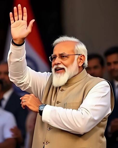 swaroopa 16.5 inch Narendra Modi Sticker Self Adhesive Sticker