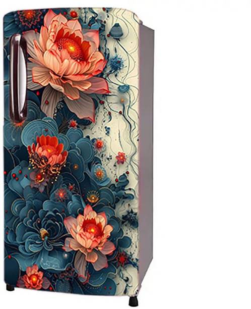 Craft Advertising 124.46 cm Fridge sticker for single Door fridge size 24x49 inch Self Adhesive Sticker
