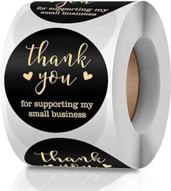 Posh store 2.5 cm Thank You Supporting Stickers Roll Non-Reusable Sticker Non-Reusable Sticker