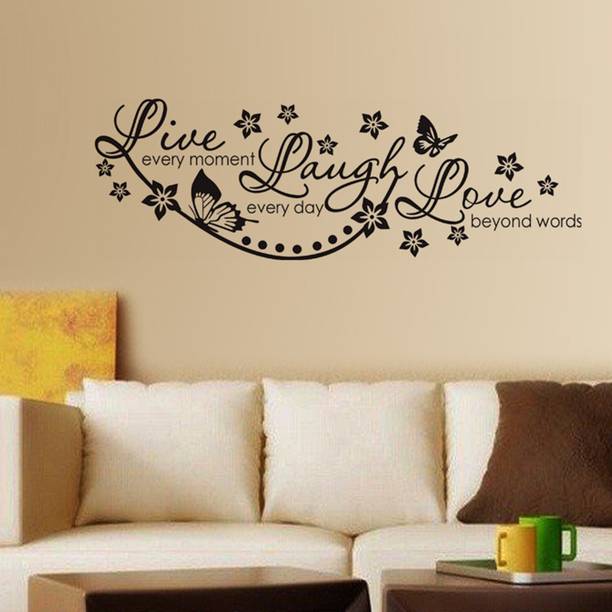 Aquire 110 cm Live Laugh and Love Wall Quote Family Self Adhesive Sticker