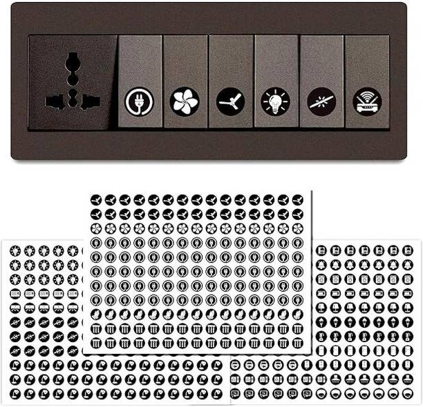 Stikor 1.5 cm Switch Sticker For Electric Board Appliances Including 29 Designs Self Adhesive Sticker