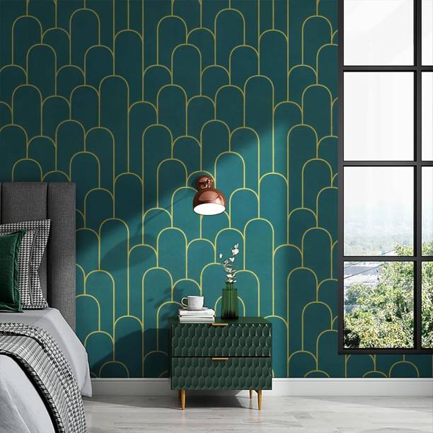 FOKRIM 300 cm Green line wallpaper for wall Waterproof sticker for home,office 45x300cm Self Adhesive Sticker