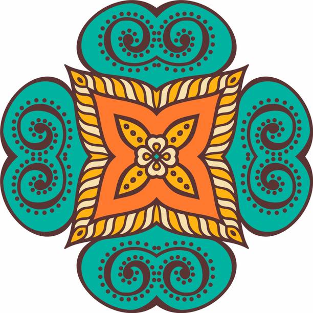 Khatu 24 inch DECORATIVE RANGOLI STICKER 24X24 INCH Self Adhesive Sticker