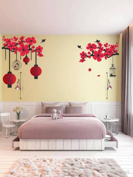 Saiii Designs 142 cm Chinese Lamps in Double Sheet' Wall Sticker PVC Vinyl (76X142 cm) Self Adhesive Sticker