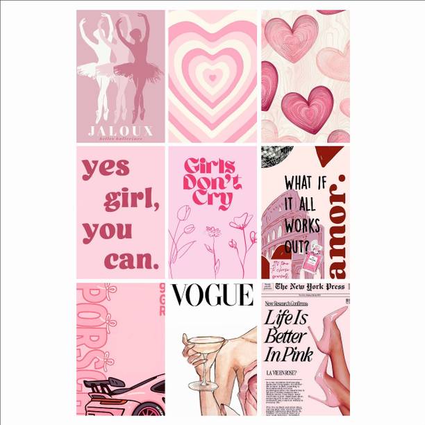 SAMANTA WALA 6 inch Vogue Girl Poster sticker for wall pack of 9 Self Adhesive Sticker