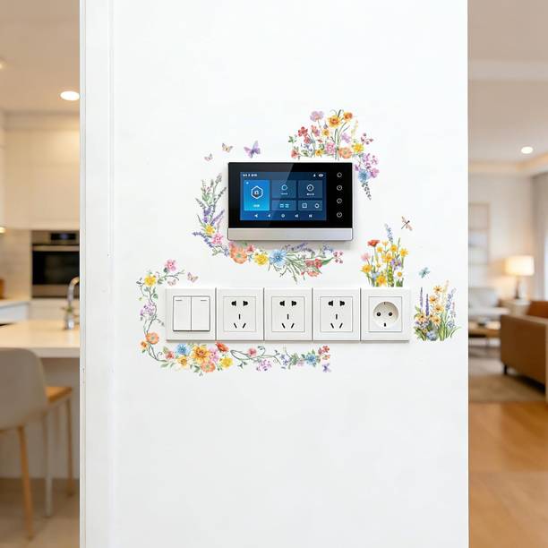 ISHANADECOR 30 inch VIBRANT FLORAL AND BEAUTIFULL WALL STICKER Self Adhesive Sticker