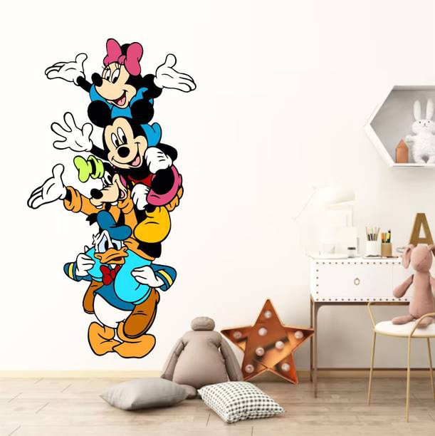 MEHMETDECOR 40 cm Mickey mouse family cartoon Wall Stickers & Murals Size - 40x78cm Self Adhesive Sticker
