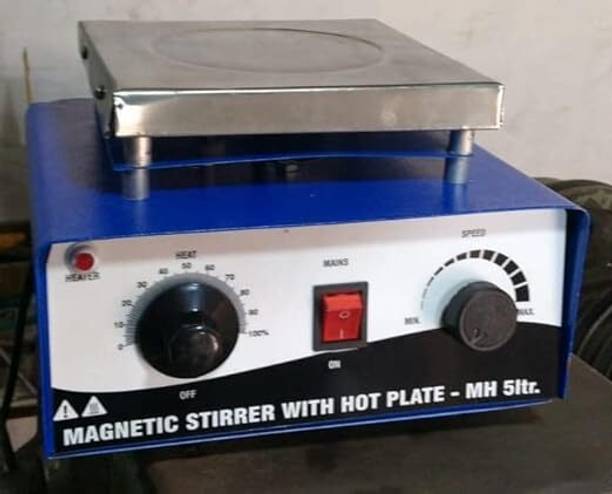 NAUDH Magnetic stirrer with hot plate-5ltr Stainless Steel 15 cm Electric Stirrer