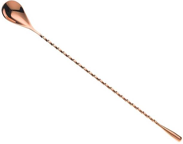 Dynore Stainless Steel Copper Plated Teardrop Bar Spoon Stainless Steel 30 cm Stirrer