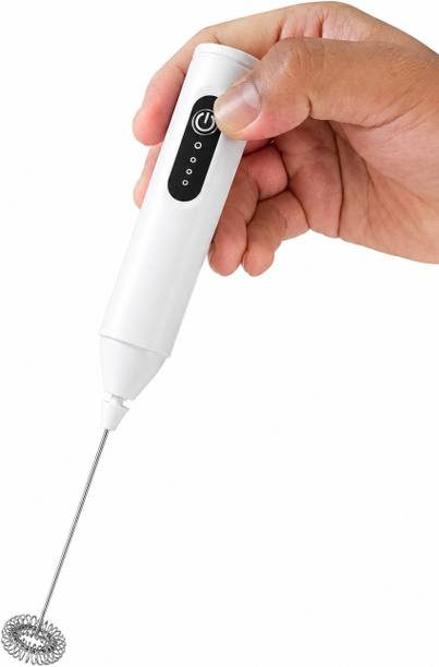 ShivohamTrade Rechargeable Hand-Held Electric Milk Frother & Coffee Foamer | Aluminium, Plastic 24 cm LED Electric Stirrer