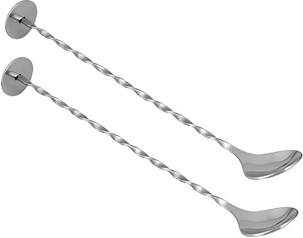 SURFNPICK Long Handle Twisted Design Stirring Bar Spoon Mixing Spoon Stainless Steel 30 cm Stirrer