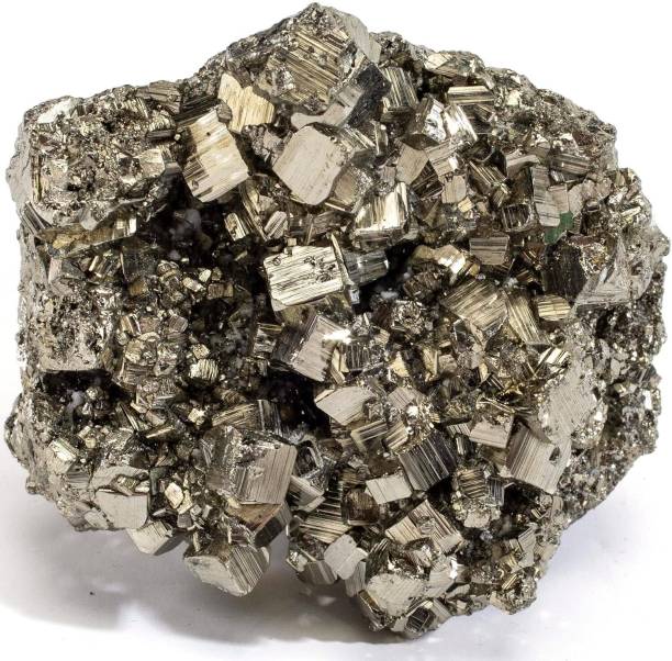 Fikup Natural Pyrite Chunk Rough Raw Stone | Natural Raw Stone Peru Pyrite Stone Regular Asymmetrical Crystal Stone