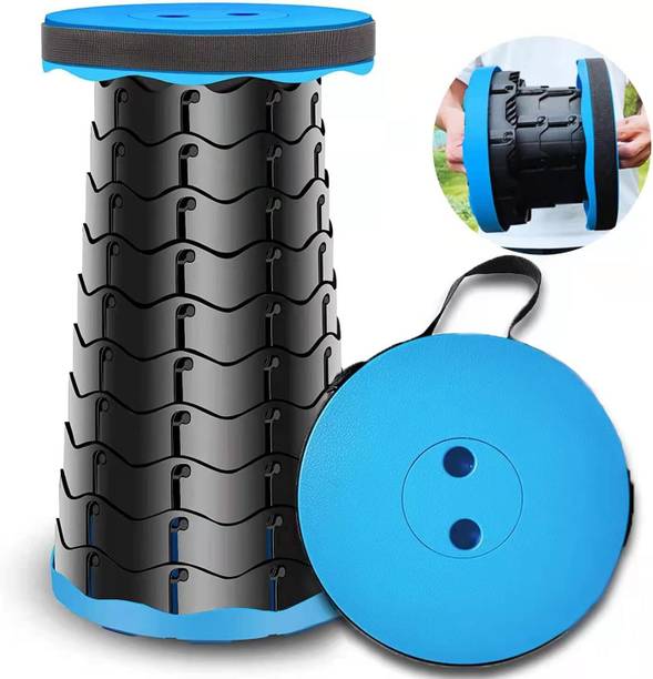 ActrovaX Collapsible Telescoping Foldable Camping Stool for Adults-Blue Outdoor & Cafeteria Stool