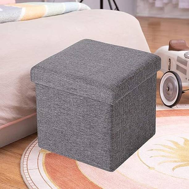 DAXVIN GUJRAT FlexiCube Foldable Storage Ottoman – Grey (30x30 cm) Stool