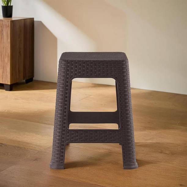 HOMESTIC Plastic Sitting Stool for Bedroom, Kitchen, Living Room, Office Use (Brown) Living & Bedroom Stool