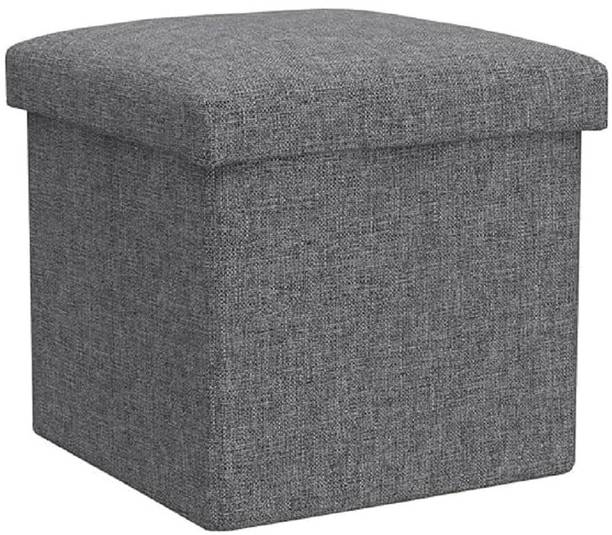 Maune Hub Fabric Folding Organizer Storage Ottoman Bench Footrest Sitting Stool