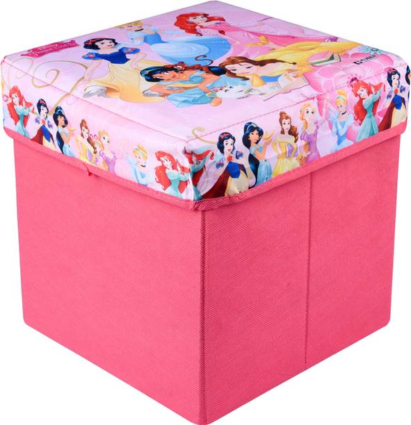 DISNEY Princess Foldable Storage Sitting Stool for Kids Room|Pink Stool