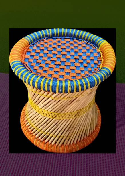 YASHIKA CREATION Cane Bar Stool Mudda/modha/modha for Indoor/Outdoor multicolor Outdoor & Cafeteria Stool