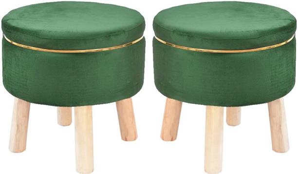 ganiwood Wooden Puffy Footrest Foot Seat Pouf Footstool for Office Home Decor Stool
