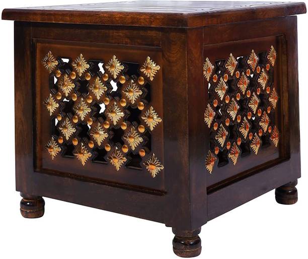 WIWE SHOPEE UNIQUE ARTS BROWN 12*12 SQUARE STOOL Living & Bedroom Stool