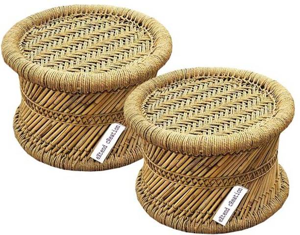 eXtend cReation Natural and Handmade Bamboo Mudda Set Of 2 Outdoor & Cafeteria Stool