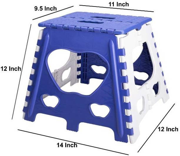 I AM SANSKARI WZ-12"-BlueWhite Living & Bedroom Stool