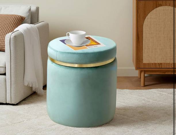 Access craft Access Craft Round Footrest Stool for Padded Seat, Pouffe Ottoman (Sky blue) Stool