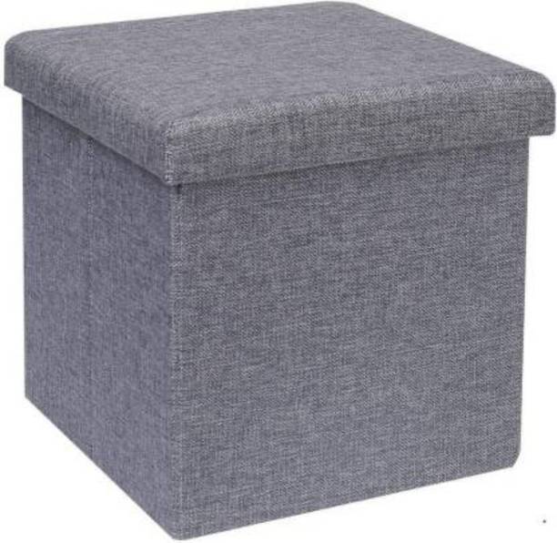 shoparam Cube Shape Sitting Stool with Storage Box Living Foldable Storage Bins Multipurpose Clothes, Books and Toys Organizer with Cushion Seat Lid 30 X 30 X 30 cm Stool