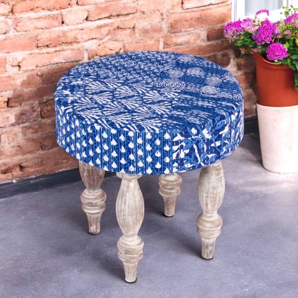 Ikiriya Roswell Sheesham Wood Mid Century Round Living & Bedroom Stool