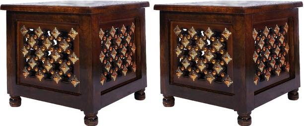 art export Antique Wooden Stool Set with Storage for Living Room and Bedroom Furniture Living & Bedroom Stool